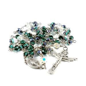 Handmade Five Decade Rosary, Unbreakable Rosary, Fire Polished Beads